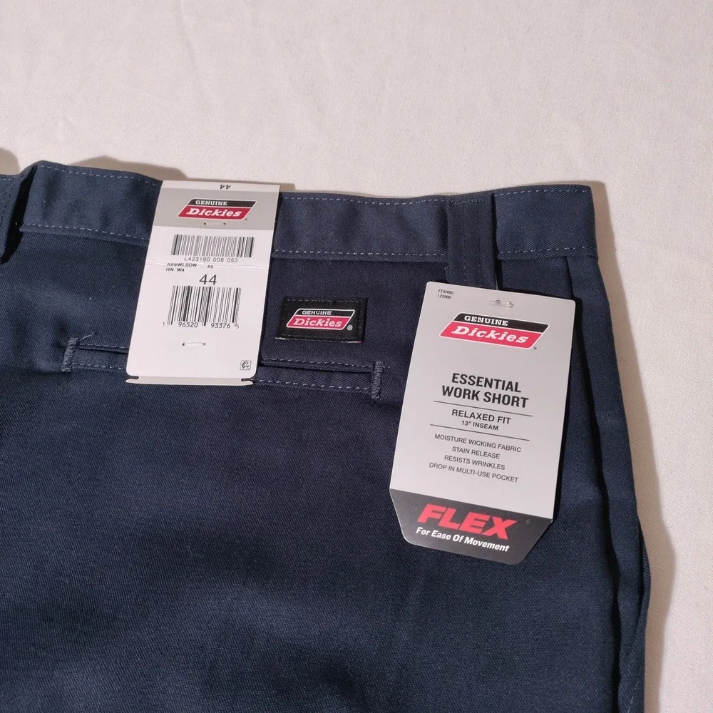 Dickies Mens Relaxed Fit Flex Essential Work Shorts Navy Blue 44 (44x12.5)